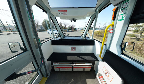 茨城県境町の自動運転バス車内
